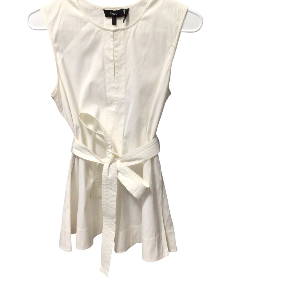Theory White Sleeveless Top